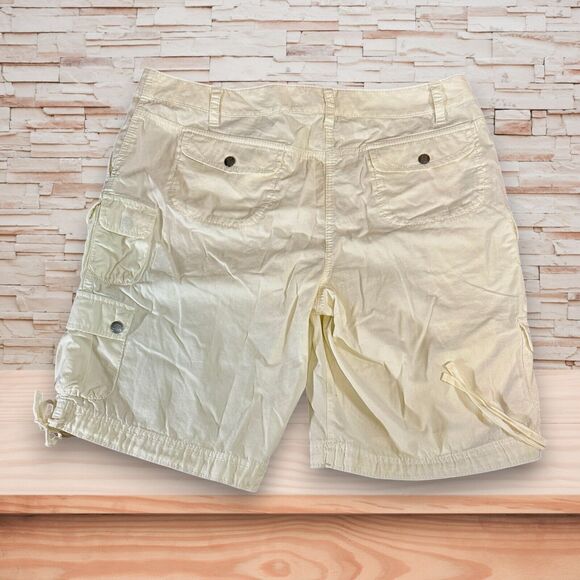 Ann Taylor LOFT Cargo Shorts Pocket Tie Hem Lightweight White Women's 12 NWT - Picture 3 of 4